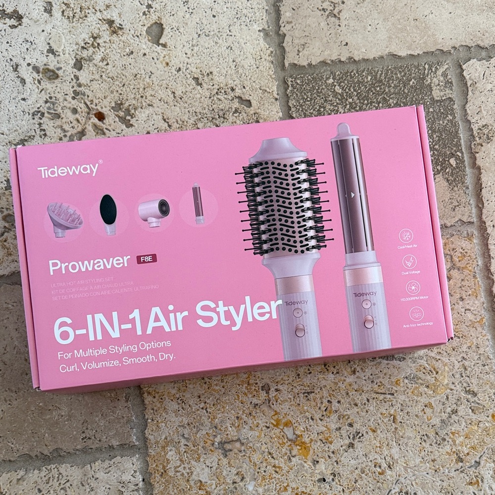 Tideway Prowaver F8E 6-in-1 Air Styler 
Pink-Used Once,Fast Heating-Complete Set
